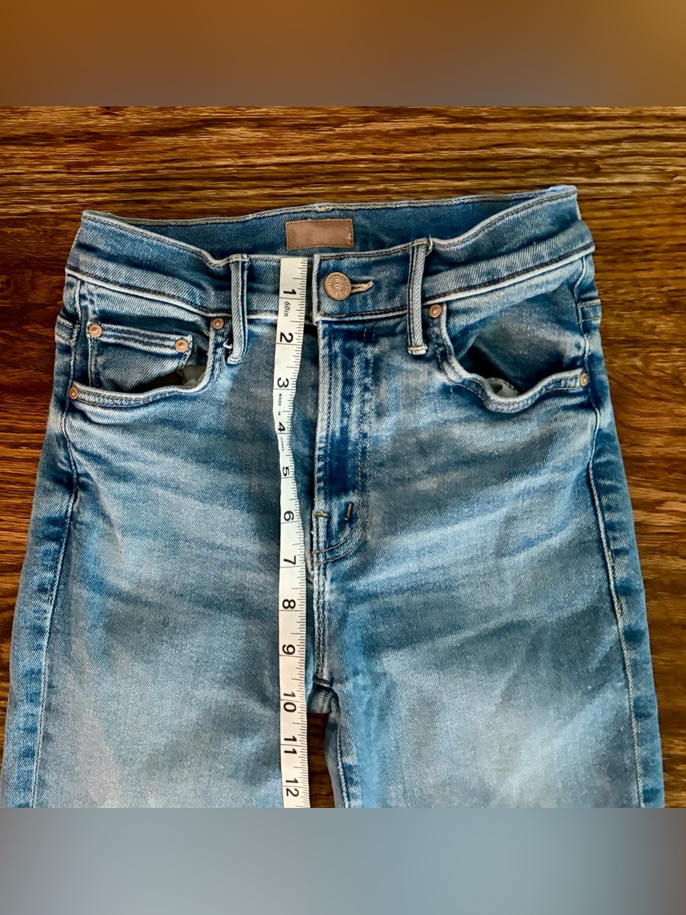 MOTHER denim jeans The Insider Crop Step Fray, Wash: Out Of The Blue, size 25 - Picture 5 of 9